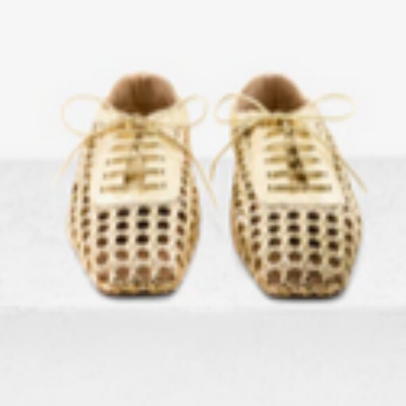 Andrea Gomez Antonia Gold Leather Oxfords - Brand new in box - Picture 2 of 5